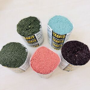 Lot of 5 BERNAT TABRIZ Pre-cut Yarn Latch Hook 360Pcs 5598/5518/5536/5586 0.9oz